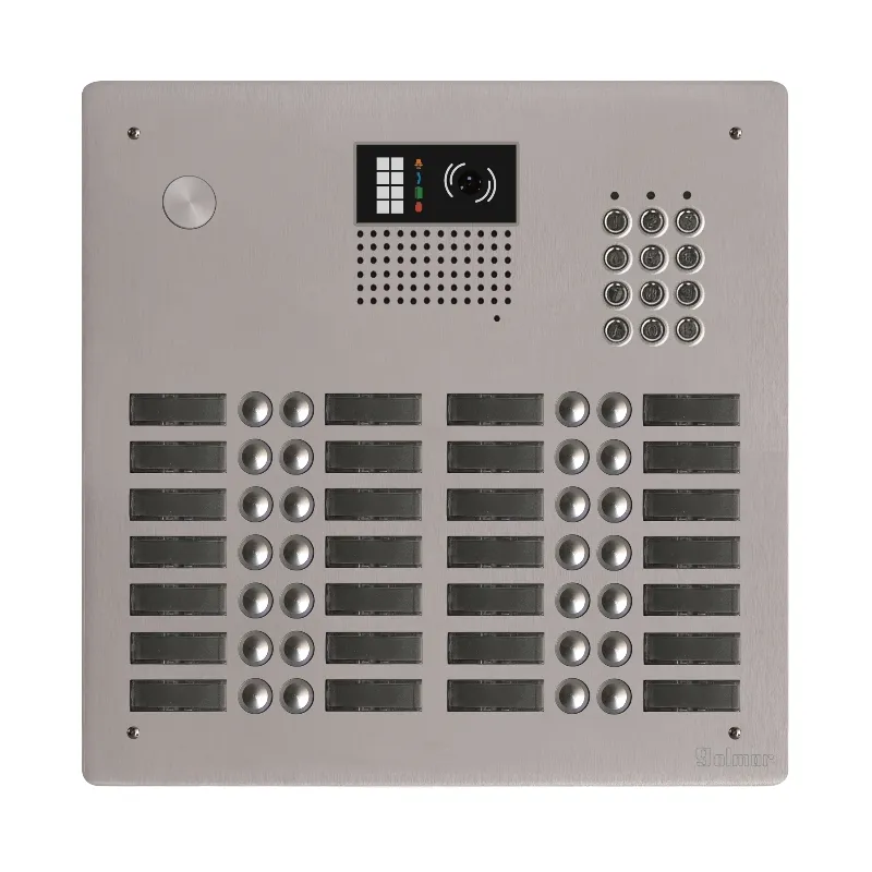 [EVI-GTV62CL/428] Platine aluminium HAUT-RISQUE audio/vidéo  (GB2)  28 boutons 4 rangées + clavier 