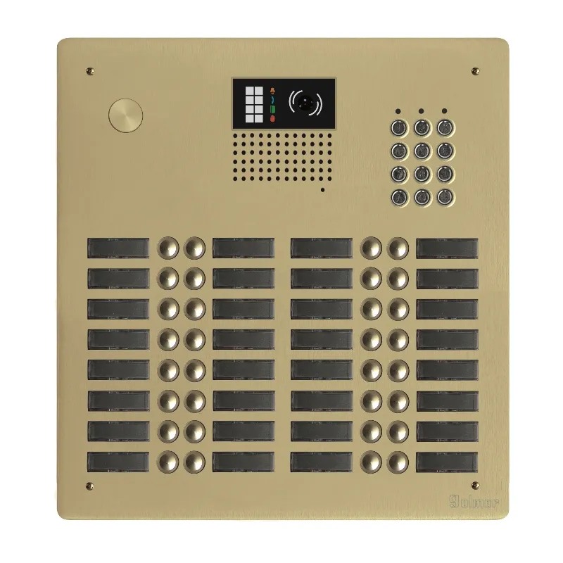 [EVI-GTV62CL/432CH] Platine aluminium HAUT-RISQUE audio/vidéo  (GB2)  32 boutons 4 rangées + clavier  Anodisée Champagne