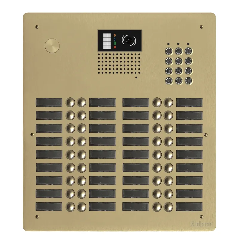 [EVI-GTV62CL/436CH] Platine aluminium HAUT-RISQUE audio/vidéo  (GB2)  36 boutons 4 rangées + clavier  Anodisée Champagne