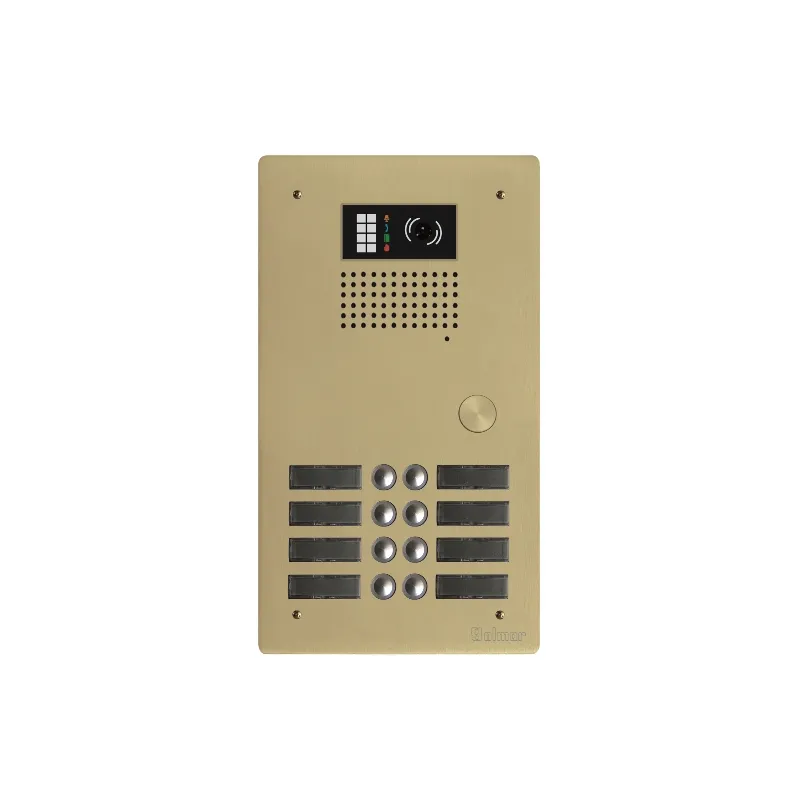 [EVI-GTV62/208CH] Platine aluminium HAUT-RISQUE audio/vidéo  (GB2)  8 boutons 2 rangées  Anodisée Champagne