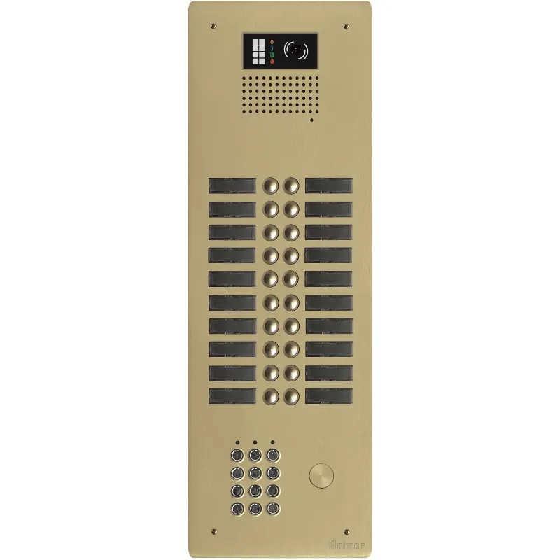 [EVI-GTV62CL/220CH] Platine aluminium HAUT-RISQUE audio/vidéo (GB2)   20 boutons 2 rangées + clavier  Anodisée Champagne