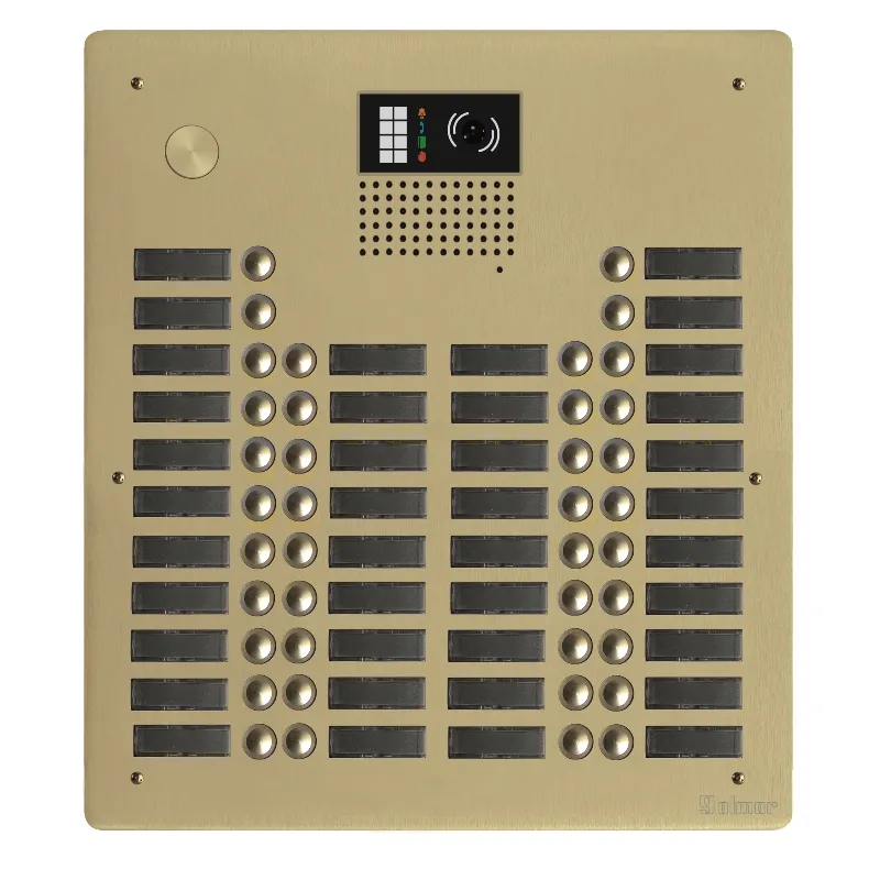 [EVI-GTV62/440CH] Platine aluminium HAUT-RISQUE audio/vidéo (GB2)   40 boutons 4 rangées  Anodisée Champagne