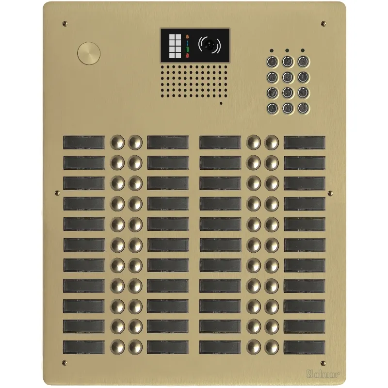 [EVI-GTV62CL/444CH] Platine aluminium HAUT-RISQUE audio/vidéo (GB2)   44 boutons 4 rangées + clavier  Anodisée Champagne