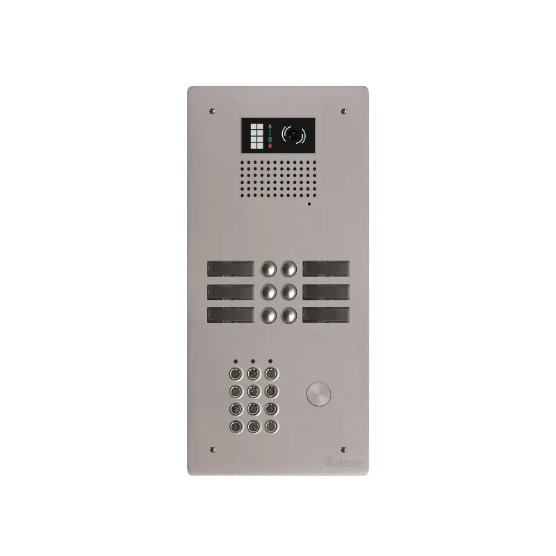 [EVI-GTV62CL/206] Platine aluminium HAUT-RISQUE audio/vidéo (GB2)   6 boutons 2 rangées + clavier 