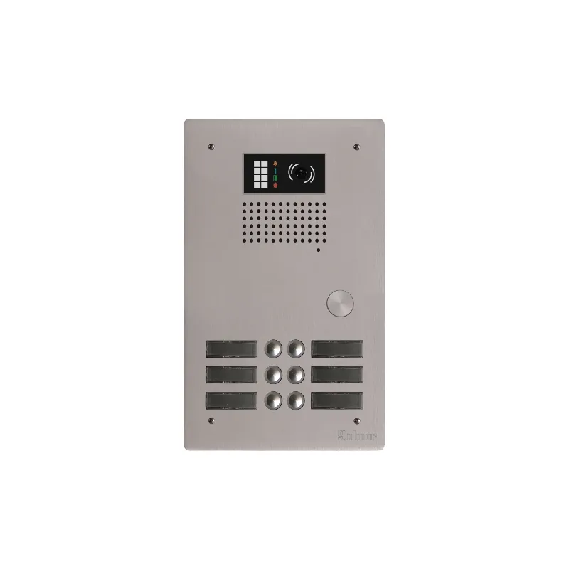 [EVI-GTV62/206] Platine aluminium HAUT-RISQUE audio/vidéo (GB2)  6 boutons 2 rangées