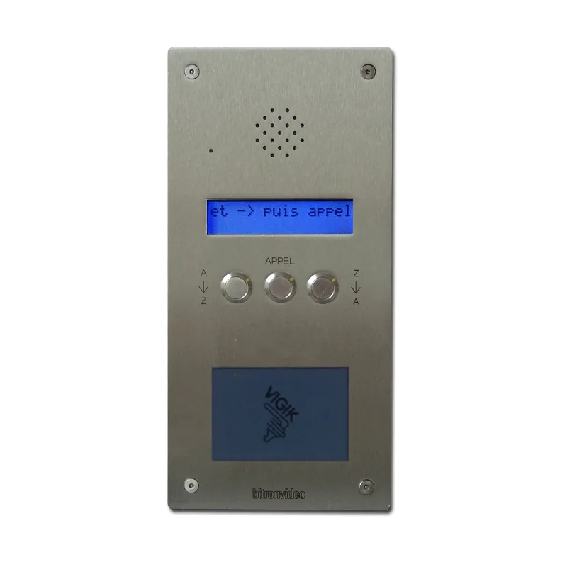 [EVI-UAV0154/I14] Platine digitale à défilement de noms inox 2.5 mm audio (1+N) avec lecteur VIGIK plat grand format - gérée par BSOFTWEB (PROXIMAN)