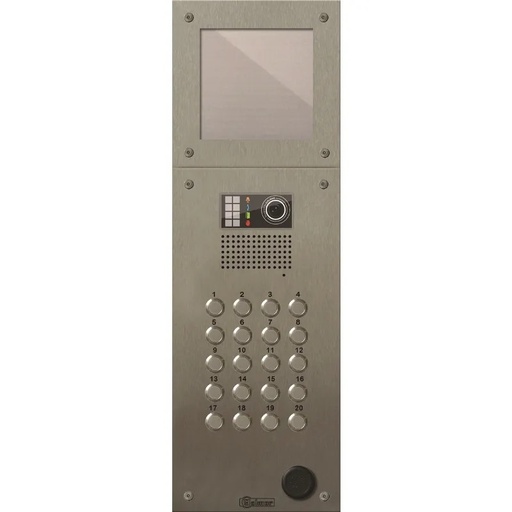 [EVI-GTX6220] Platine inox PERFO-IV audio/vidéo  20 boutons. Tableau de noms indépendant (GB2)