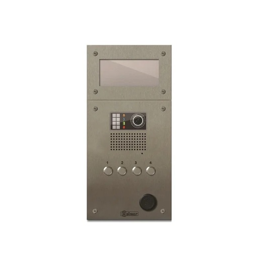 [EVI-GTX6204] Platine inox PERFO-IV audio/vidéo 4 boutons. Tableau de noms indépendant (GB2)