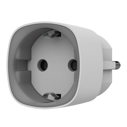 [AJA-SOCKET-W] Prise intelligente avec contrôle à distanceSans fil 868 MHz JewellerAntenne interne portée 1000 m230 VAC 50 Hz / Jusqu'à 2.5 kW (11 A)Compteur de consommation couleur blanche