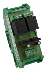 [IZX-RMDX123002] Module relais rail DIN, 12-30V AC/DC, 2 relais, 2 LEDs d'état, Maximum 250V AC / 10A - 30V DC / 10A