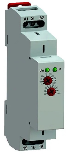 [IZX-TMD50U] Relais temporisé TMD, 1 programme de temporisation, fixation sur rail DIN, 1M, 12V AC/DC à 230V AC/DC, plage de temporisation réglable de 0,1 seconde à 10 jours