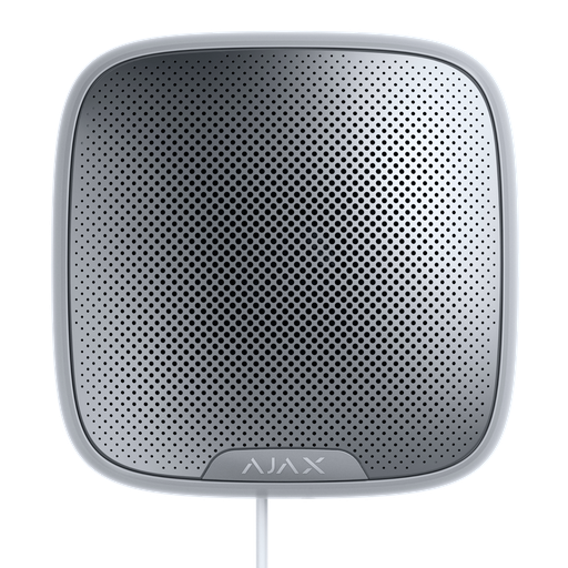 [FIB-STREETSIREN-W] Sirène extérieure blanche Protocole Fibra Certifié grade 3 Bidirectionnel Borne de connexion pour 4 fils Alimentation 24 V DC 85~113 dB à 1 m de distance Durée maximale du son 3 minutes Alarme et voyant d'avertissement d'armement/désarmement 