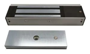 [IZX-EMS1200] Ventouse électromagnétique en applique EMS, 1200 lbs (série 550 kg), 12 ou 24V DC, à rupture de courant, éjecteur anti-rémanence intégré à la contreplaque, NF S 61-937