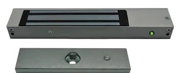 [IZX-EMS300CD] Ventouse électromagnétique applique EMS, 2 x 300 lbs (2 x série 150 kg), 12 ou 24V DC, à rupture de courant, 1 contact inverseur (CO/NO/NF), LED d'état vert/rouge, éjecteur anti-rémanence intégré à la contreplaque, NF S 61-937