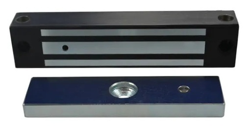 [IZX-EMSS300] Ventouse électromagnétique applique EMS, IP 67, acier inox, 300 lbs (série 150 kg), à rupture de courant, 12 ou 24V DC, 1 contact inverseur CO/NO/NF, raccordement 6m de câble, éjecteur anti-rémanence intégré à la contreplaque.
