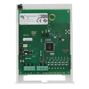 [KSI-DUO] Émetteur-récepteur/répéteur duo BUS wireless, bande 868 MHz/bidirectionnel, jusqu'à 64 dispositifs sans fil chacun pour un total de 128 zones sans fil, complet de conteneur.