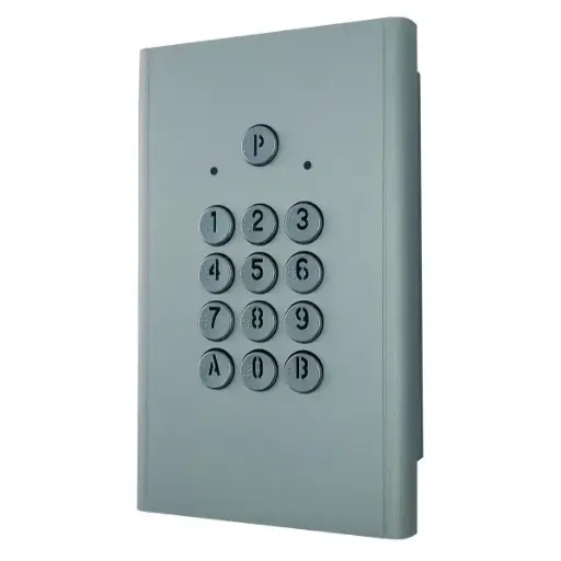 [ITN-10-4100] Clavier codé Haussmann compact - 2 relais - Pose en encastrement - Finition argent