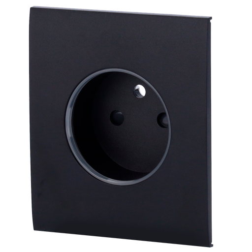 [AJA-CENTERCOVER-SMART-E-B] Cache-prise central pour prise intelligente de type E - Compatible avec AJ-OUTLETCORE-SMART-E - Indicateur LED de l'état de la prise et de la consommation d'énergie - Bouton tactile pour la commande manuelle - Rétro alimentation LED - Couleur noir