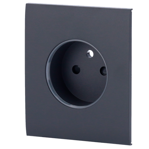 [AJA-CENTERCOVER-SMART-E-GRA] Cache-prise central pour prise intelligente de type E - Compatible avec AJ-OUTLETCORE-SMART-E - Indicateur LED de l'état de la prise et de la consommation d'énergie - Bouton tactile pour la commande manuelle - Rétro alimentation LED - Couleur graphite