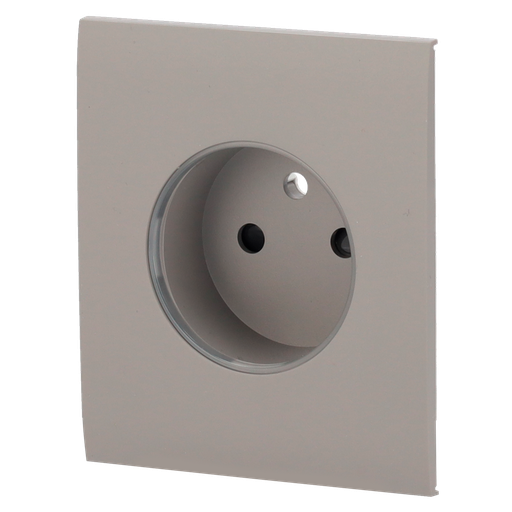 [AJA-CENTERCOVER-SMART-E-GRE] Cache-prise central pour prise intelligente de type E - Compatible avec AJ-OUTLETCORE-SMART-E - Indicateur LED de l'état de la prise et de la consommation d'énergie - Bouton tactile pour la commande manuelle - Rétro alimentation LED - Couleur Gris
