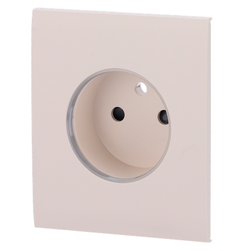 [AJA-CENTERCOVER-SMART-E-IVO] Cache-prise central pour prise intelligente de type E - Compatible avec AJ-OUTLETCORE-SMART-E - Indicateur LED de l'état de la prise et de la consommation d'énergie - Bouton tactile pour la commande manuelle - Rétro alimentation LED - Couleur ivoire