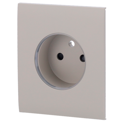 [AJA-CENTERCOVER-SMART-E-OLI] Cache-prise central pour prise intelligente de type E - Compatible avec AJ-OUTLETCORE-SMART-E - Indicateur LED de l'état de la prise et de la consommation d'énergie - Bouton tactile pour la commande manuelle - Rétro alimentation LED - Couleur olive