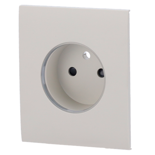 [AJA-CENTERCOVER-SMART-E-OYS] Cache-prise central pour prise intelligente de type E - Compatible avec AJ-OUTLETCORE-SMART-E - Indicateur LED de l'état de la prise et de la consommation d'énergie - Bouton tactile pour la commande manuelle - Rétro alimentation LED - Couleur huître
