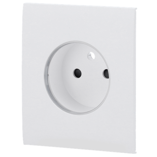 [AJA-CENTERCOVER-SMART-E-W] Cache-prise central pour prise intelligente de type E - Compatible avec AJ-OUTLETCORE-SMART-E - Indicateur LED de l'état de la prise et de la consommation d'énergie - Bouton tactile pour la commande manuelle - Rétro alimentation LED - Couleur blanche