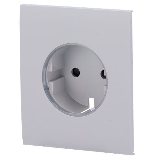 [AJA-CENTERCOVER-SMART-FOG] Cache-prise central pour fiche intelligente de type F - Compatible avec AJ-OUTLETCORE-SMART - Indicateur LED de l'état de la prise et de la consommation d'énergie - Bouton tactile pour la commande manuelle - Rétro alimentation LED - Couleur brouillard