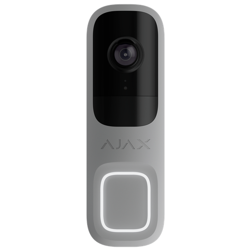 [AJA-DOORBELL-4-GRE] Doorbell 4 MP con IA integrada  - Detector PIR alcance hasta 4 m - Audio bidireccional con cancelación de ruido - Visión nocturna IR, alcance de hasta 6 m - Wi-Fi 2.4 GHz con respaldo de Jeweller/Wings - Color gris
