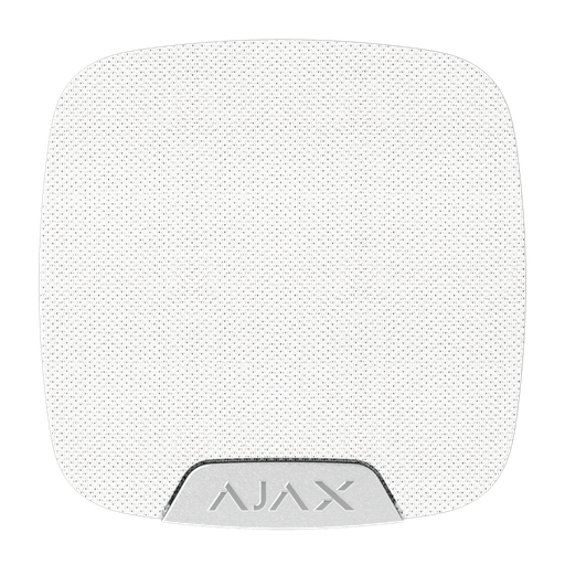 [AJA-HOMESIREN-S-W] Sirène intérieure - Certifié NFA2P et grade 2 - Alimentation 2 batteries CR123A 3.0 V Panasonic - Ajax Superior - Support avec vis de fixation - Sans fil 868 MHz Jeweller - Pression sonore maximale 105 dB / Son réglable