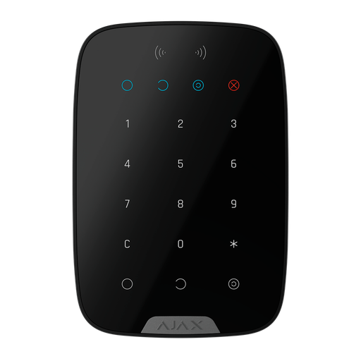 [AJA-KEYPADPLUS-S-B] Clavier indépendant avec lecteur - Alimentation 4 Piles Panasonic AA 1.5 V - Bidirectionnel - Sans fil 868 MHz Jeweller - Armé, partiellement armé, désarmé et urgence - Certifié Grade 2