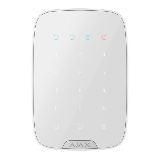 [AJA-KEYPADPLUS-S-W] Clavier indépendant avec lecteur - Alimentation 4 Piles Panasonic AA 1.5 V - Bidirectionnel - Sans fil 868 MHz Jeweller - Armé, partiellement armé, désarmé et urgence - Certifié Grade 2
