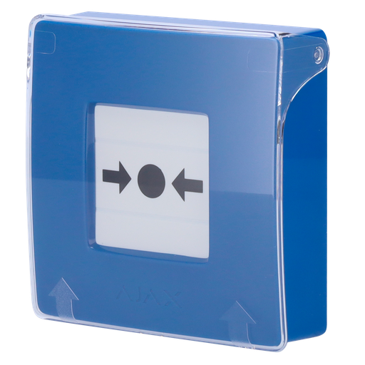 [AJA-MANUALCALLPOINT-BLUE] Bouton d'alarme incendie manuel bleu - Sans fil 868 MHz Jeweller - Bouton d'alarme incendie ou activateur de scénario - Compatible avec la fonction d'alarme interconnectée - Transmission de l'alarme à l'ARC (configurable) - Alimentation 2 piles CR123A