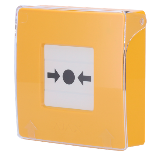 [AJA-MANUALCALLPOINT-YELLOW] Bouton d'alarme incendie manuel jaune - Sans fil 868 MHz Jeweller - Bouton d'alarme incendie ou activateur de scénario - Compatible avec la fonction d'alarme interconnectée - Transmission de l'alarme à l'ARC (configurable) - Alimentation 2 piles CR123A
