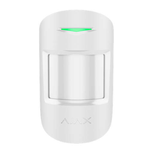 [AJA-MOTIONPROTECTPLUS-S-W] Détecteur PIR - Certifié NFA2P et grade 2 - Double technologie: PIR et micro-ondes (bande K) - Ajax Superior - Support avec vis de fixation - Sans fil 868 MHz Jeweller - Immune aux animaux de compagnie - Rang de détection 12 m