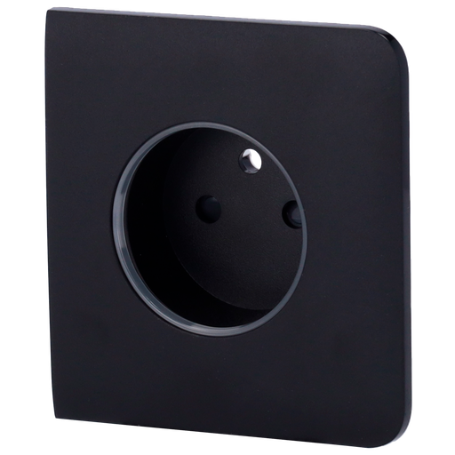 [AJA-SIDECOVER-SMART-E-B] Cache-prise latéral pour fiche intelligente de type E - Compatible avec AJ-OUTLETCORE-SMART-E - Indicateur LED de l'état de la prise et de la consommation d'énergie - Bouton tactile pour la commande manuelle - Rétro alimentation LED - Couleur noir