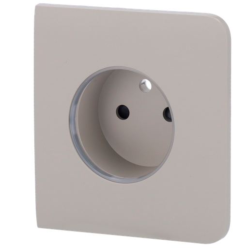 [AJA-SIDECOVER-SMART-E-OLI] Cache-prise latéral pour fiche intelligente de type E - Compatible avec AJ-OUTLETCORE-SMART-E - Indicateur LED de l'état de la prise et de la consommation d'énergie - Bouton tactile pour la commande manuelle - Rétro alimentation LED - Couleur olive