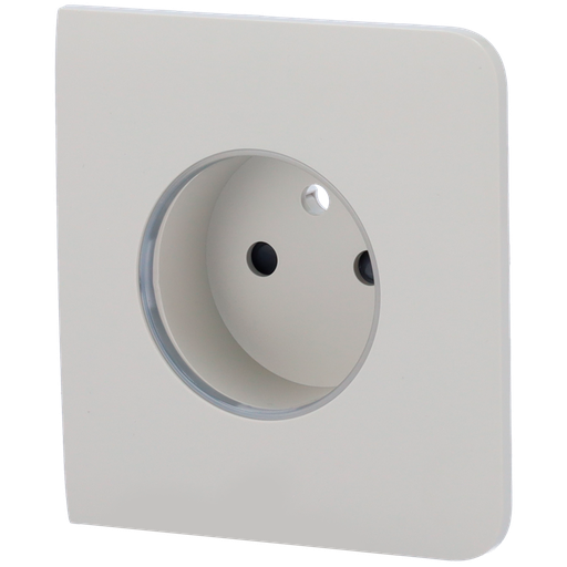 [AJA-SIDECOVER-SMART-E-OYS] Cache-prise latéral pour fiche intelligente de type E - Compatible avec AJ-OUTLETCORE-SMART-E - Indicateur LED de l'état de la prise et de la consommation d'énergie - Bouton tactile pour la commande manuelle - Rétro alimentation LED - Couleur huître