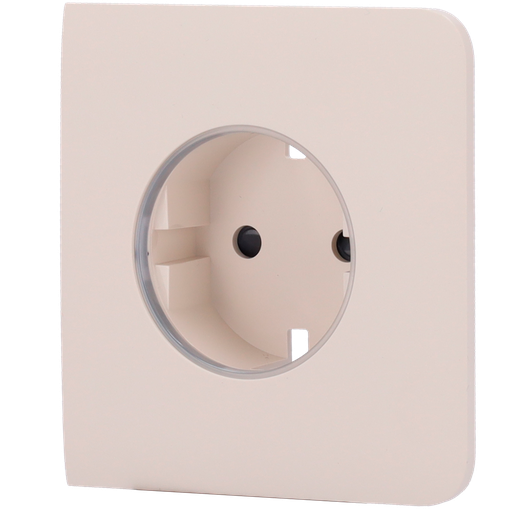 [AJA-SIDECOVER-SMART-IVO] Cache-prise latéral pour fiche intelligente de type F - Compatible avec AJ-OUTLETCORE-SMART - Indicateur LED de l'état de la prise et de la consommation d'énergie - Bouton tactile pour la commande manuelle - Rétro alimentation LED - Couleur ivoire