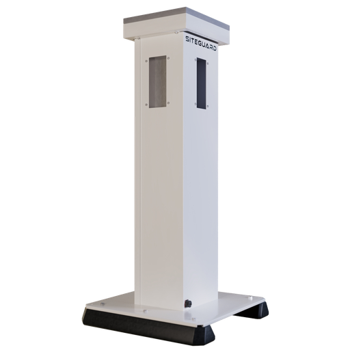 [AJA-SITEGUARD-W] Tour de protection périmétrique 360º - Alimentation en énergie solaire / Vérification des photos -  Panneau solaire et régulateur MPPT inclus - Base avec 2 blocs anti-vibration  - Connexion pour la batterie de secours au plomb 12 V - Compatible avec Ajax