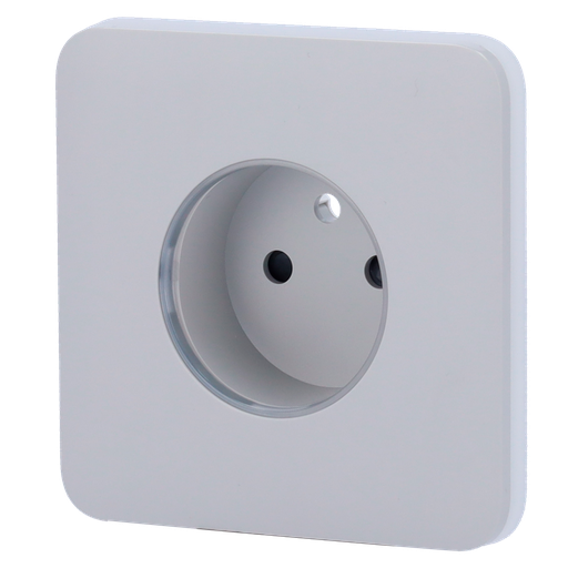 [AJA-SOLOCOVER-SMART-E-FOG] Cache-prise avant pour fiche intelligente de type E - Compatible avec AJ-OUTLETCORE-SMART-E - Indicateur LED de l'état de la prise et de la consommation d'énergie - Bouton tactile pour la commande manuelle - Rétro alimentation LED - Couleur brouillard