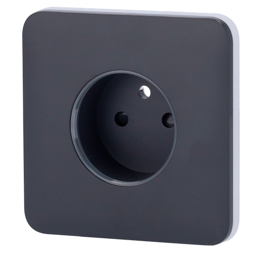 [AJA-SOLOCOVER-SMART-E-GRA] Cache-prise avant pour fiche intelligente de type E - Compatible avec AJ-OUTLETCORE-SMART-E - Indicateur LED de l'état de la prise et de la consommation d'énergie - Bouton tactile pour la commande manuelle - Rétro alimentation LED - Couleur graphite