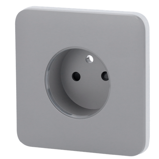 [AJA-SOLOCOVER-SMART-E-GRE] Cache-prise avant pour fiche intelligente de type E - Compatible avec AJ-OUTLETCORE-SMART-E - Indicateur LED de l'état de la prise et de la consommation d'énergie - Bouton tactile pour la commande manuelle - Rétro alimentation LED - Couleur Gris