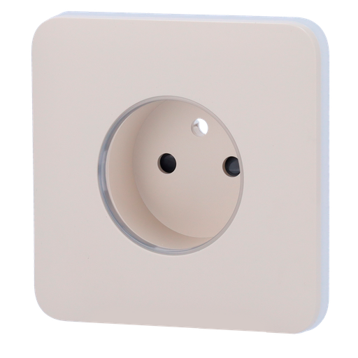 [AJA-SOLOCOVER-SMART-E-IVO] Cache-prise avant pour fiche intelligente de type E - Compatible avec AJ-OUTLETCORE-SMART-E - Indicateur LED de l'état de la prise et de la consommation d'énergie - Bouton tactile pour la commande manuelle - Rétro alimentation LED - Couleur ivoire