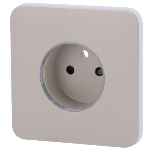 [AJA-SOLOCOVER-SMART-E-OLI] Cache-prise avant pour fiche intelligente de type E - Compatible avec AJ-OUTLETCORE-SMART-E - Indicateur LED de l'état de la prise et de la consommation d'énergie - Bouton tactile pour la commande manuelle - Rétro alimentation LED - Couleur olive