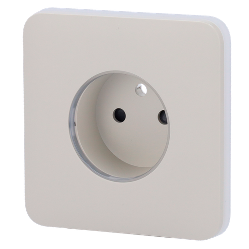 [AJA-SOLOCOVER-SMART-E-OYS] Cache-prise avant pour fiche intelligente de type E - Compatible avec AJ-OUTLETCORE-SMART-E - Indicateur LED de l'état de la prise et de la consommation d'énergie - Bouton tactile pour la commande manuelle - Rétro alimentation LED - Couleur huître