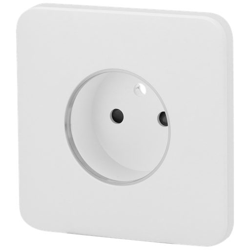 [AJA-SOLOCOVER-SMART-E-W] Cache-prise avant pour fiche intelligente de type E - Compatible avec AJ-OUTLETCORE-SMART-E - Indicateur LED de l'état de la prise et de la consommation d'énergie - Bouton tactile pour la commande manuelle - Rétro alimentation LED - Couleur blanche
