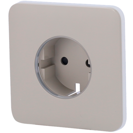 [AJA-SOLOCOVER-SMART-OLI] Cache-prise avant pour fiche intelligente de type F - Compatible avec AJ-OUTLETCORE-SMART - Indicateur LED de l'état de la prise et de la consommation d'énergie - Bouton tactile pour la commande manuelle - Rétro alimentation LED - Couleur olive
