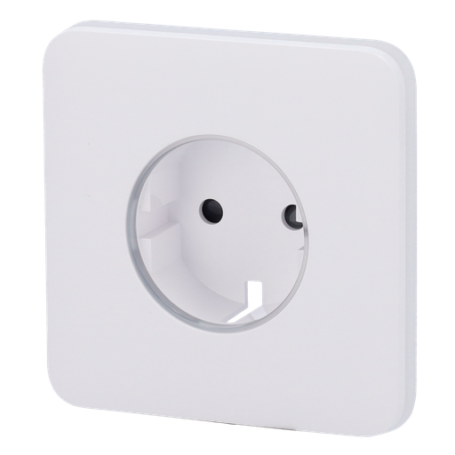 [AJA-SOLOCOVER-SMART-W] Cache-prise avant pour fiche intelligente de type F - Compatible avec AJ-OUTLETCORE-SMART - Indicateur LED de l'état de la prise et de la consommation d'énergie - Bouton tactile pour la commande manuelle - Rétro alimentation LED - Couleur blanche